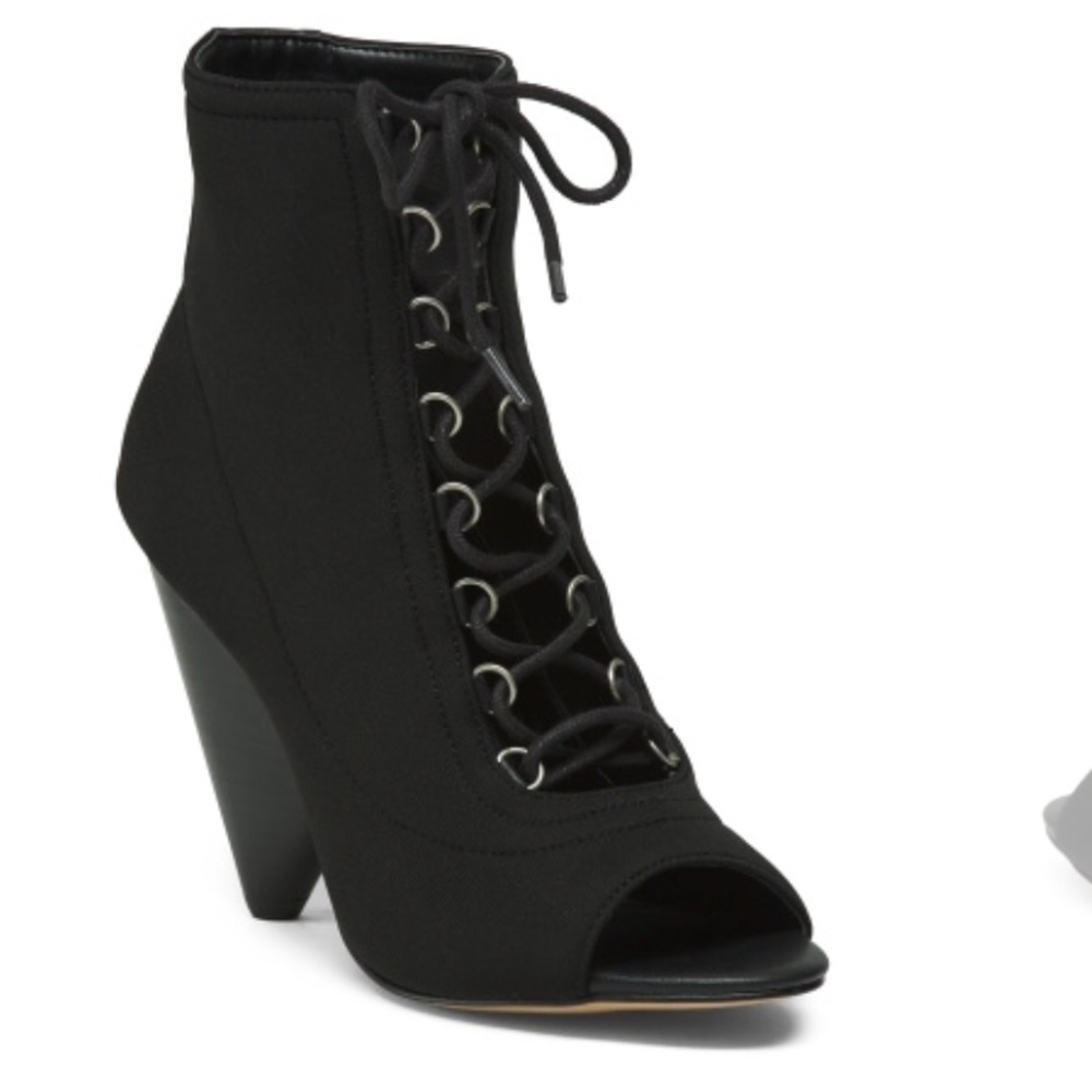 Bcbgeneration peep toe lace up booties
